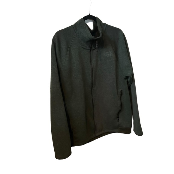 The North Face Forrest Green Full Zip Size Large Sweatshirt Outdoors Hiking Camp - Picture 3 of 6